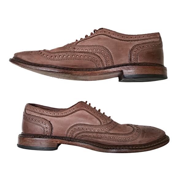 ALLEN EDMONDS Neumok Wingtip Oxford Mens 10 Brown Brogue Classic - Picture 4 of 9